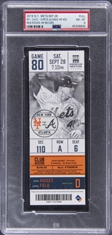 Pete Alonsos Rookie Home Run Record 53rd Home Run Full Ticket From 2019 New York Mets/Atlanta Braves Game On 9/28/2019 (PSA NM-MT 8)